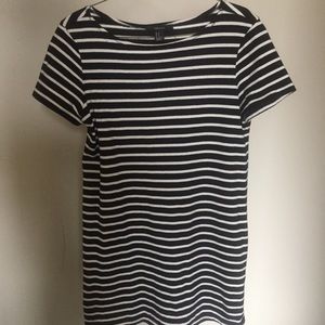 black and white striped t-shirt dress
